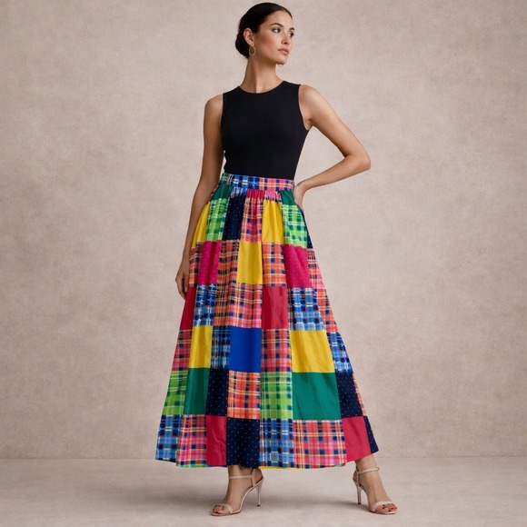 Maeve Anthropologie Dresses & Skirts - Maeve Colorblock Patchwork Maxi Skirt - Blue, Yellow, Green, Pink, Red